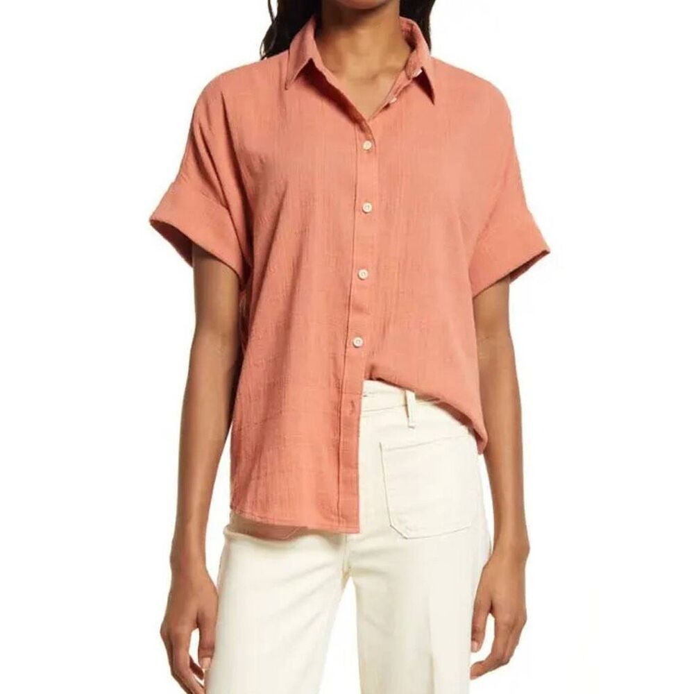Madewell XXS Courier Pintuck-Back Shirt Sweet Dahlia  Summer Boho Fits XS S M